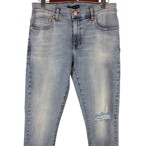 Modern American Fig Women's Jeans Eureka Rip Knee Denim Blue Size 31 NEW - Picture 2 of 12